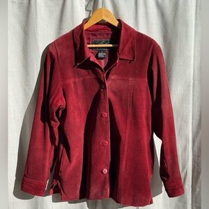 Vintage Burgundy Suede Jacket – Atelier by B. Thomas (Size XL)